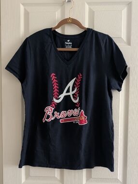 Fanatics Atlanta Braves Matt Olson Navy  V-Neck Tee